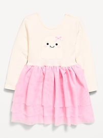 Image number 1 showing, Long-Sleeve Graphic Tutu Dress for Toddler Girls