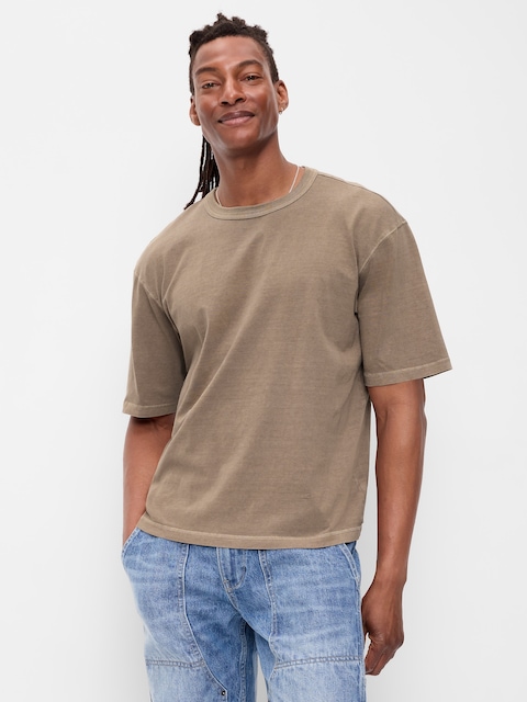 Garment-Dyed Heavyweight Cropped T-Shirt