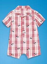 Image number 3 showing, Old Navy x Disney Mickey Mouse Collared One-Piece Romper for Baby