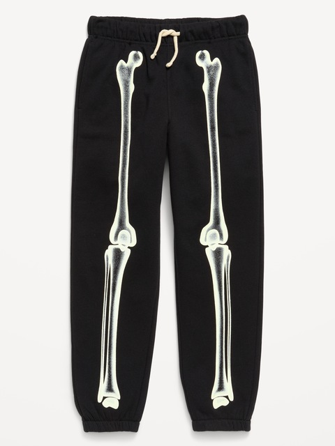 Favorite Fleece Baggy Graphic Jogger Sweatpants for Boys - Black Jack (Glow-In-The