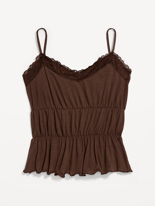 Image number 4 showing, Lace-Trim Smocked-Waist Tank Top
