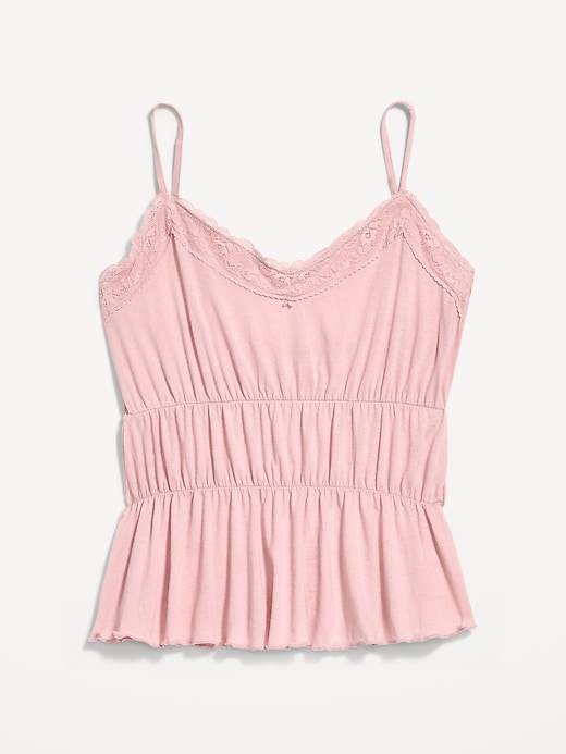 Image number 4 showing, Lace-Trim Smocked-Waist Tank Top