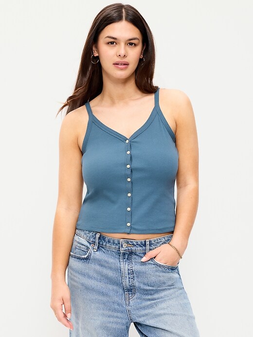 Image number 5 showing, Button-Front Cami Tank Top