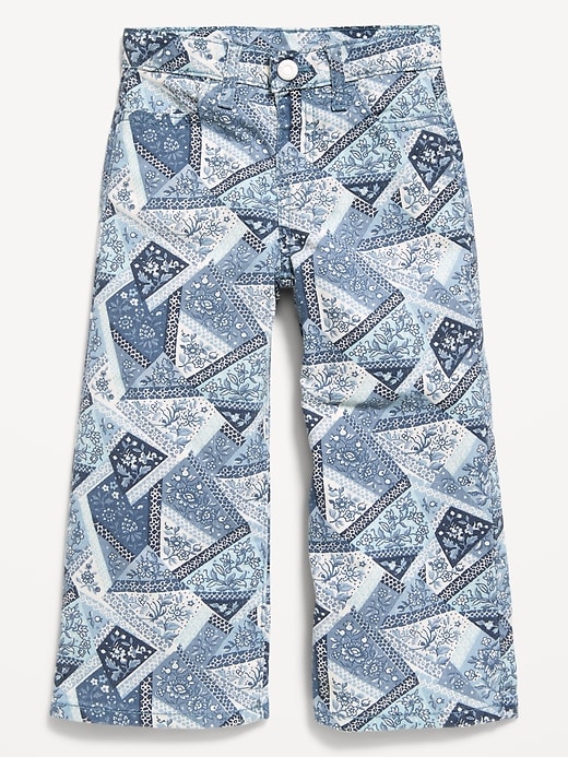 L'image numéro 1 présente Jean coupe très généreuse jambe large en denim à motif pour toute-petite