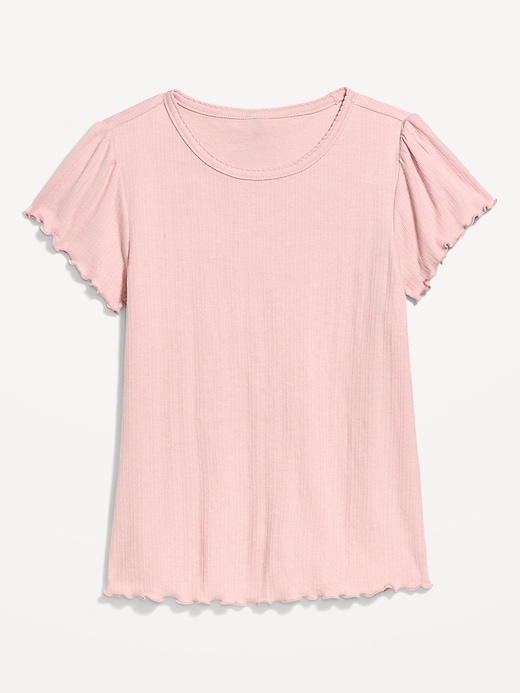 Image number 4 showing, Lettuce-Edge Pointelle Top
