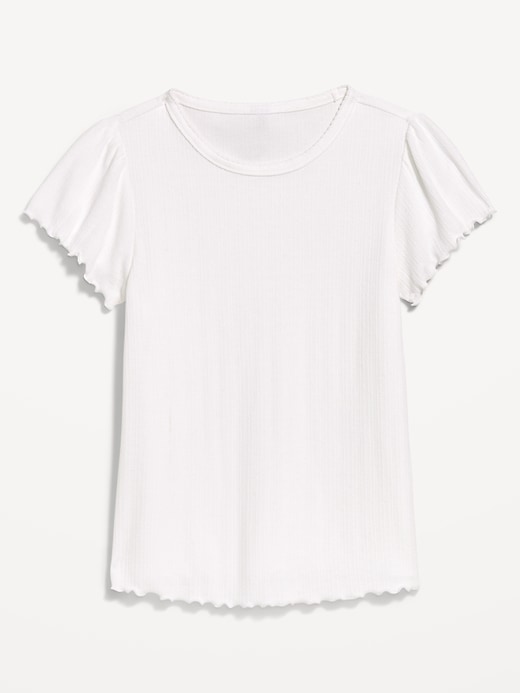 Image number 4 showing, Lettuce-Edge Pointelle Top
