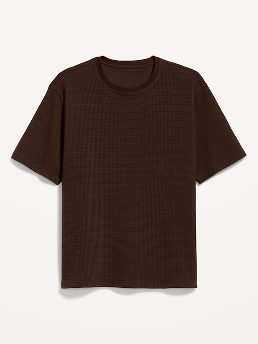 L'image numéro 3 présente T-shirt décontracté en tissu gaufré texturé à manches courtes