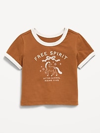 Image number 1 showing, Short-Sleeve Ringer Graphic T-Shirt for Toddler Girls
