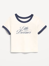Image number 1 showing, Short-Sleeve Ringer Graphic T-Shirt for Toddler Girls