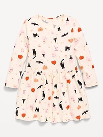Image number 1 showing, Printed Long-Sleeve Drop-Waist Dress for Toddler Girls