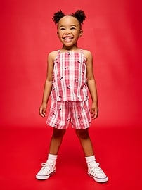 Image number 1 showing, Old Navy x Disney Minnie Mouse Sleeveless Plaid Top & Shorts Set for Toddler Girls
