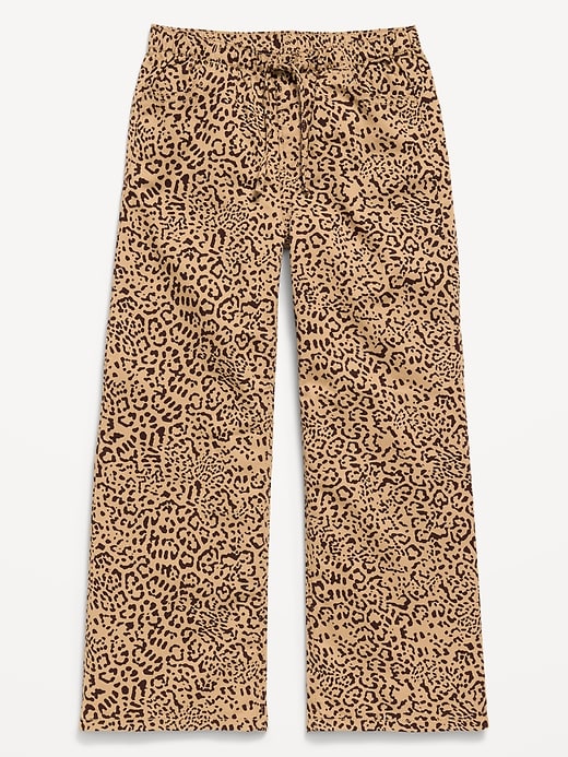 L'image numéro 2 présente Pantalon en sergé coupe très généreuse à jambe large à taille extensible pour fille