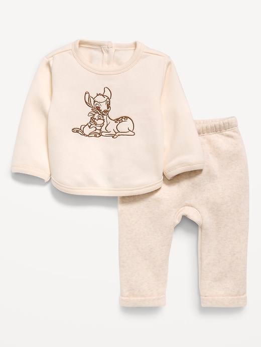 L'image numéro 1 présente Ensemble avec chandail ras du cou et pantalon en coton ouaté Bambi de Disney© pour bébé