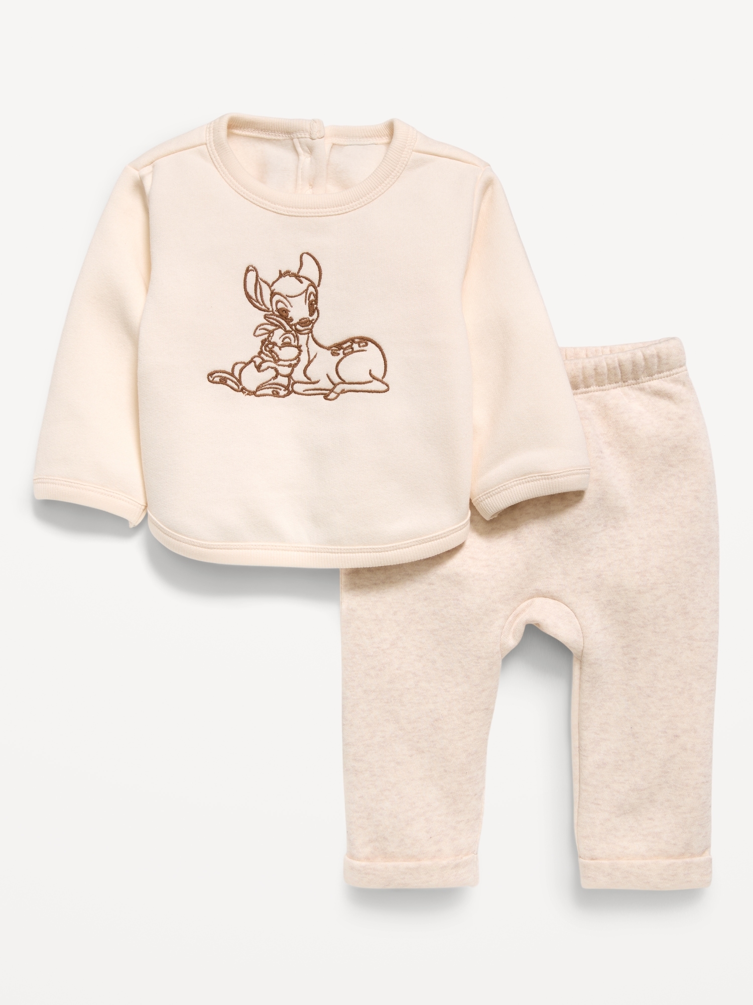 L'image numéro 1 présente Ensemble avec chandail ras du cou et pantalon en coton ouaté Bambi de Disney© pour bébé