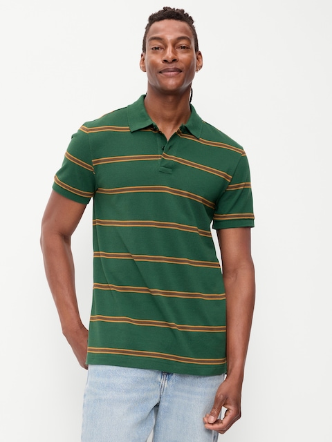 Striped Pique Polo