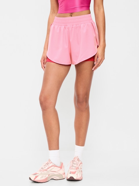 High-Waisted StretchTech 2-In-1 Run Shorts