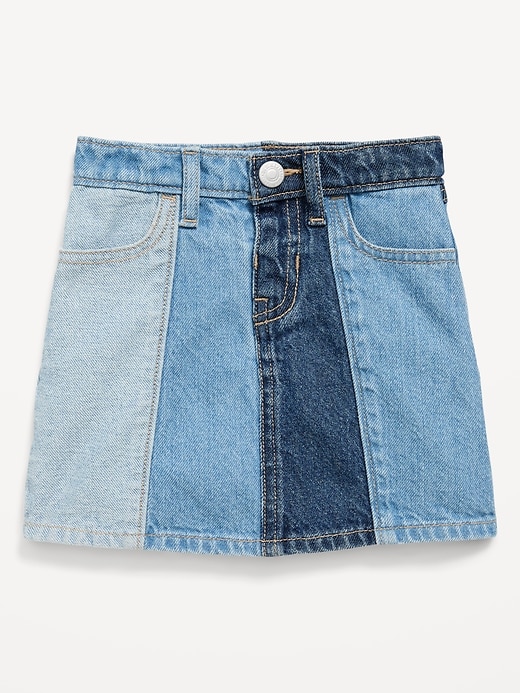 Image number 1 showing, High-Waisted Pleated Jean Skirt for Toddler Girls