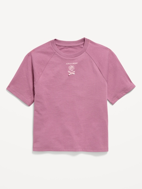 Oversized Short-Sleeve Graphic T-Shirt for Girls