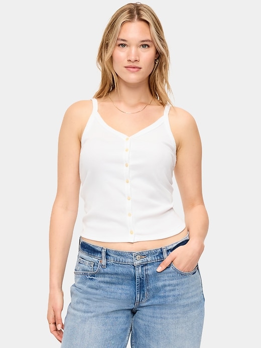 Image number 5 showing, Button-Front Cami Tank Top
