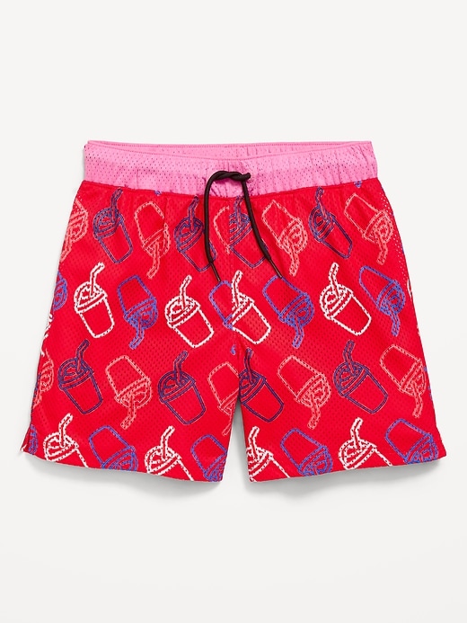 L'image numéro 1 présente Bermuda de basketball en maille à motif pour garçon