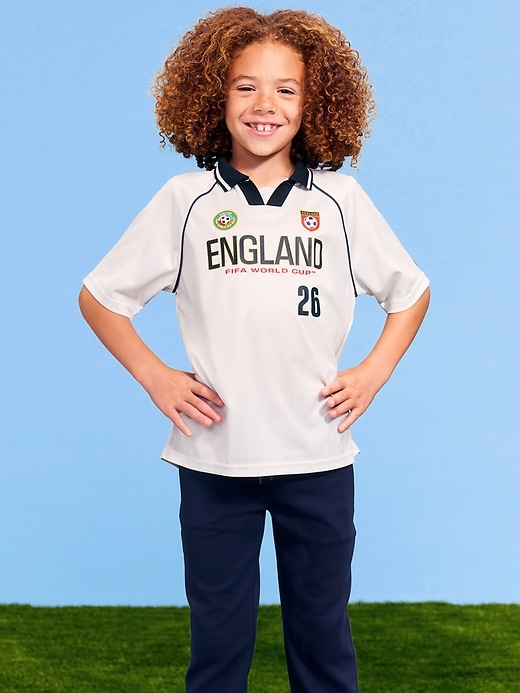 L'image numéro 1 présente T-shirt à col en jersey Coupe du monde de la FIFA 26™, Angleterre pour enfant
