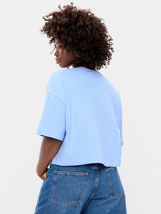 Image number 7 showing, Vintage Crew-Neck Oversized Crop Graphic T-Shirt