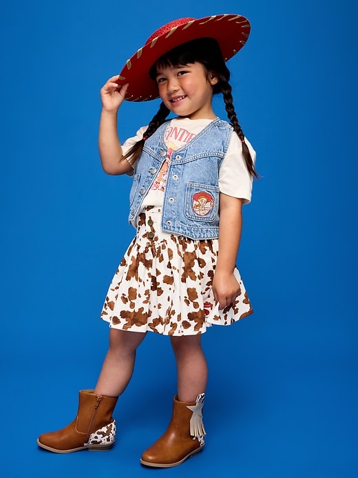Image number 1 showing, Old Navy x Pixar Toy Story Western Denim Skirt for Toddler Girls