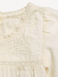 Image number 2 showing, Short-Sleeve Eyelet Lace-Trim Top for Toddler Girls