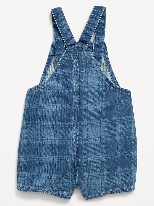 Image number 2 showing, Plaid Chambray Shortalls for Baby