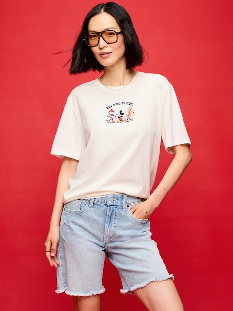 Old Navy x Disney Mickey Mouse Logo-Graphic T-Shirt for Adults