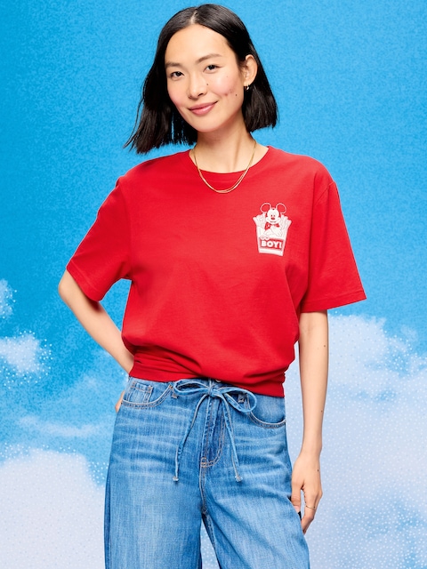 Old Navy x Disney Mickey Mouse Logo-Graphic T-Shirt for Adults