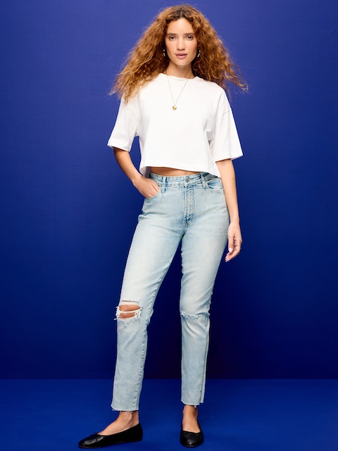 JEAN ÉTROIT VINTAGE À TAILLE HAUTE
