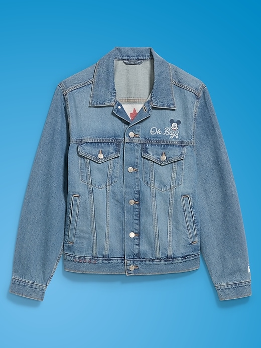 Image number 3 showing, Old Navy x Disney Mickey Mouse Denim Trucker Jacket for Adults
