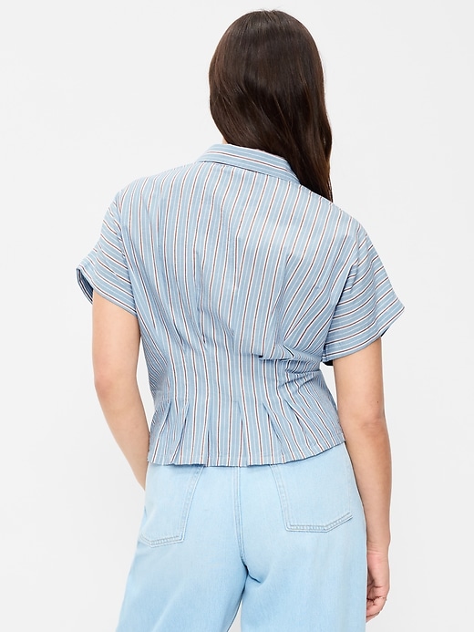Image number 6 showing, Slim Short-Sleeve Cinched-Waist Button-Down Shirt