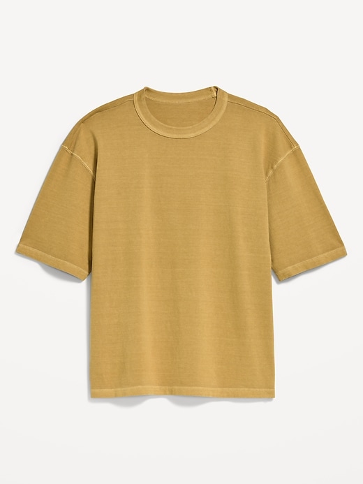 L'image numéro 3 présente T-shirt court en tissu épais teint en plongée