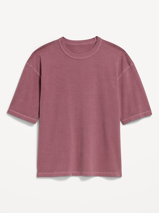 L'image numéro 3 présente T-shirt court en tissu épais teint en plongée