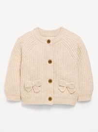 Image number 1 showing, SoSoft Bow-Front Cardigan Sweater for Baby