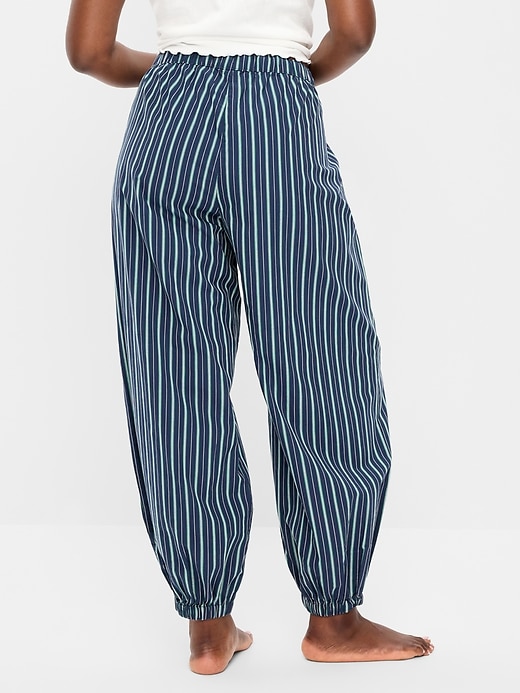 L'image numéro 7 présente Pantalon ballon à extrémités élastiques en popeline