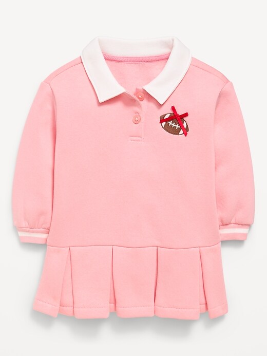 Image number 1 showing, Long-Sleeve Collared Fleece Dress for Baby
