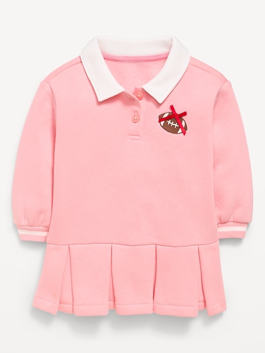 Image number 3 showing, Long-Sleeve Collared Fleece Dress for Baby
