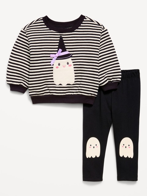 Graphic Sweatshirt and Leggings Set for Baby