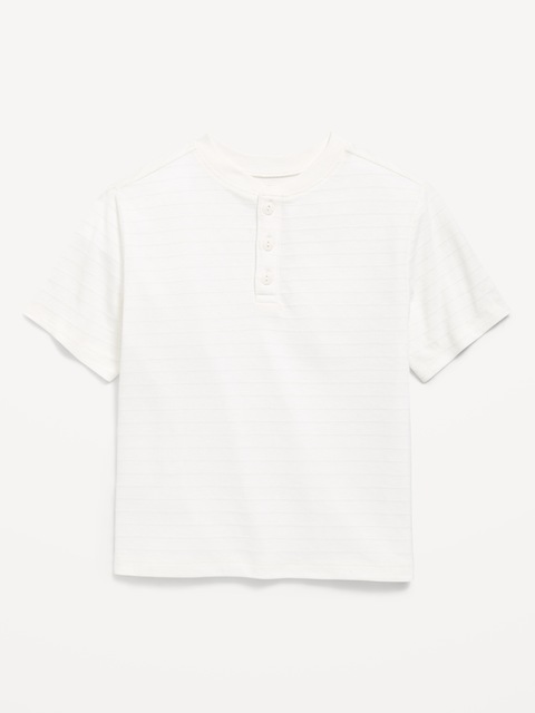 Short-Sleeve Textured Striped Henley T-Shirt for Toddler Boys