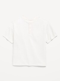Image number 1 showing, Short-Sleeve Textured Striped Henley T-Shirt for Toddler Boys