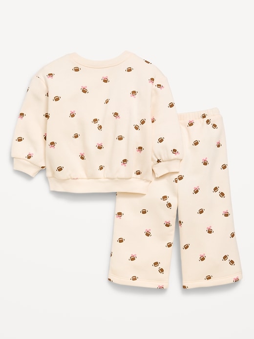 Image number 2 showing, Printed Sweatshirt and Wide-Leg Sweatpants  Set for Baby