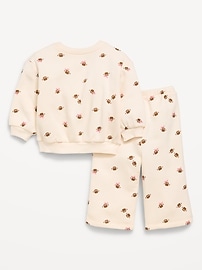 Image number 2 showing, Printed Sweatshirt and Wide-Leg Sweatpants  Set for Baby