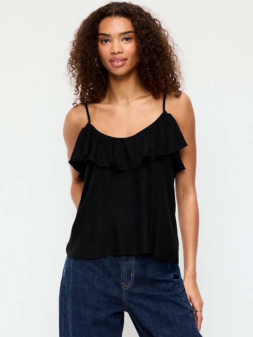 Image number 1 showing, Ruffle-Front Tank Top