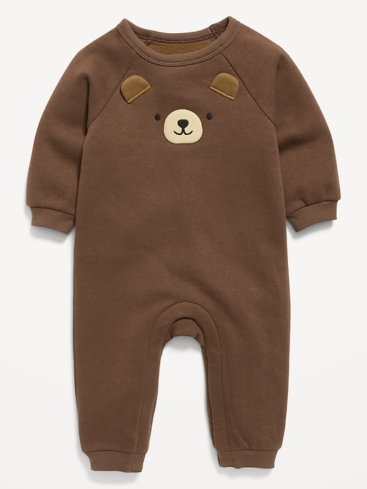 Image number 2 showing, Printed Long-Sleeve Fleece One-Piece for Baby