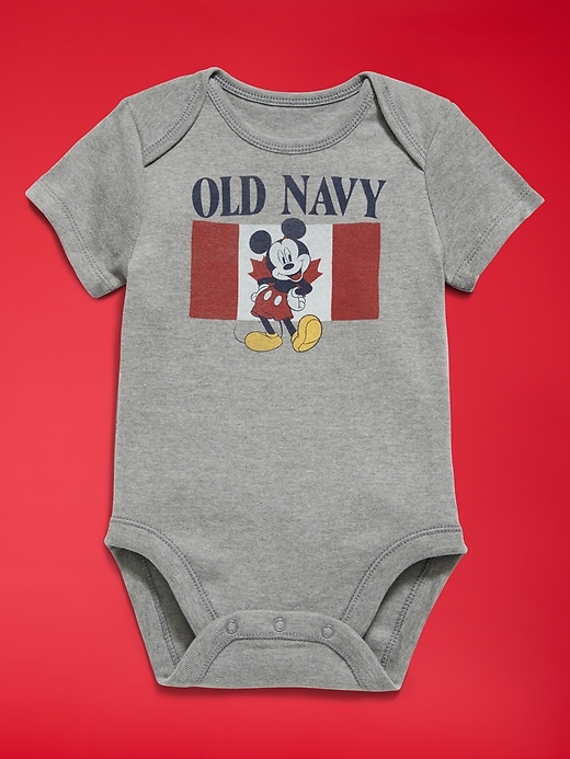 Image number 2 showing, Old Navy x Disney Mickey Mouse Short-Sleeve Unisex Graphic Bodysuit for Baby