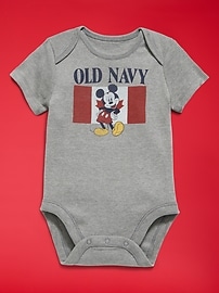 Image number 2 showing, Old Navy x Disney Mickey Mouse Short-Sleeve Unisex Graphic Bodysuit for Baby