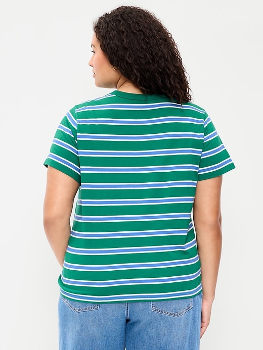 L'image numéro 8 présente T-shirt ras du cou passe-partout à rayures
